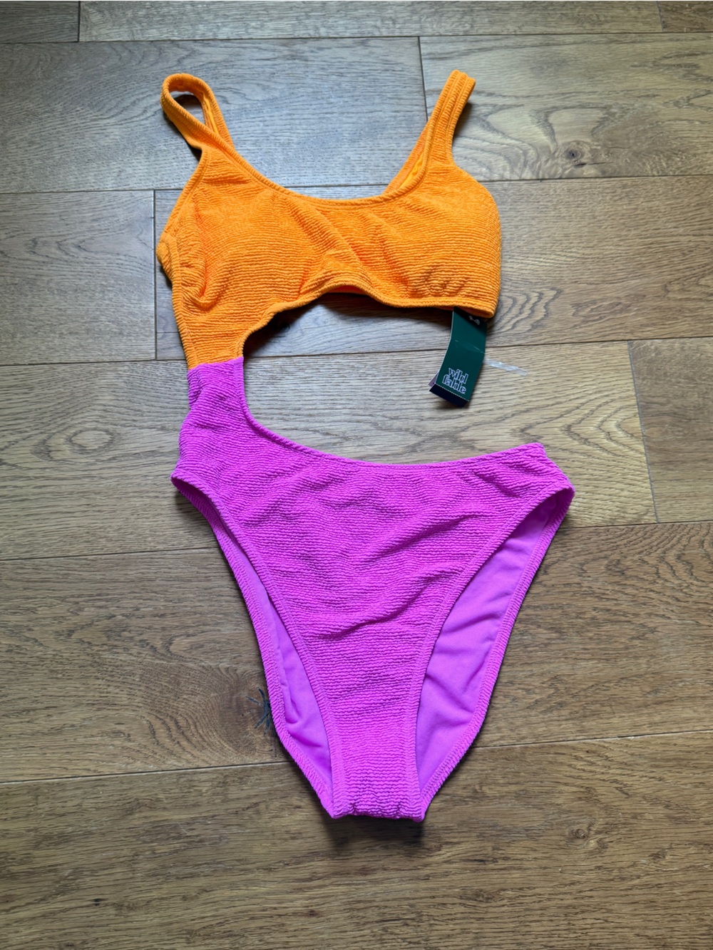 wild fable Orange Bikini Top & Pink High-Rise Bottom connected at side M - Picture 2 of 8